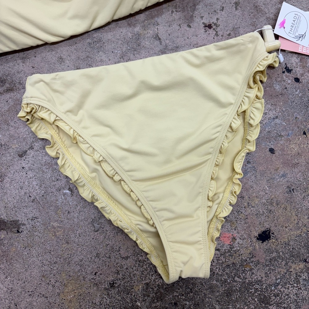 NWT Dippin' Daisy's Yellow Eco Bandeau & Pacific Bikini Bottom - Picture 5 of 9